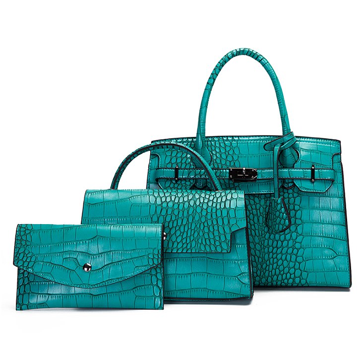 Pre-Order 3-IN-1 Crocodile Pattern Satchel, Cross-body Set & Clutch