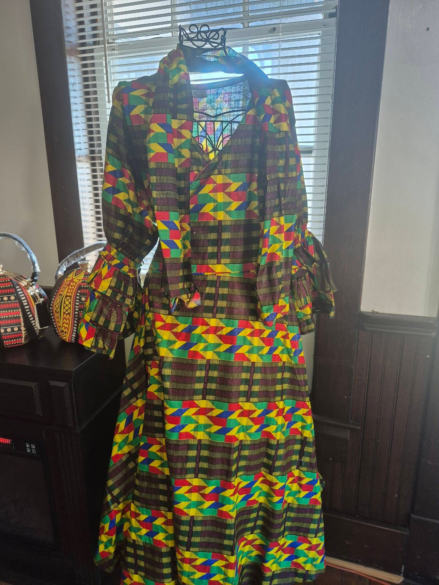 Bell Sleeves African Print Dress