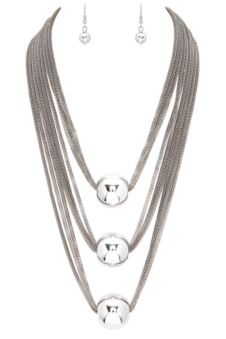 Polished Ball Slider Iconic Necklace Set