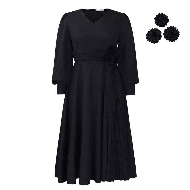 Solid Color Plus Size A-Line Dress