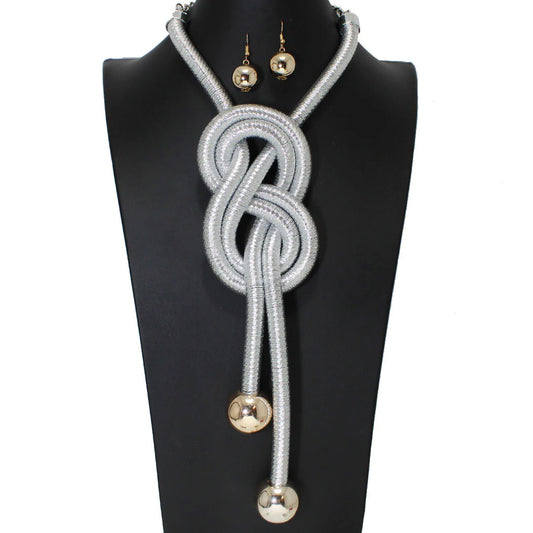 BALL DROP TIE AROUND STATEMENT NECKLACE