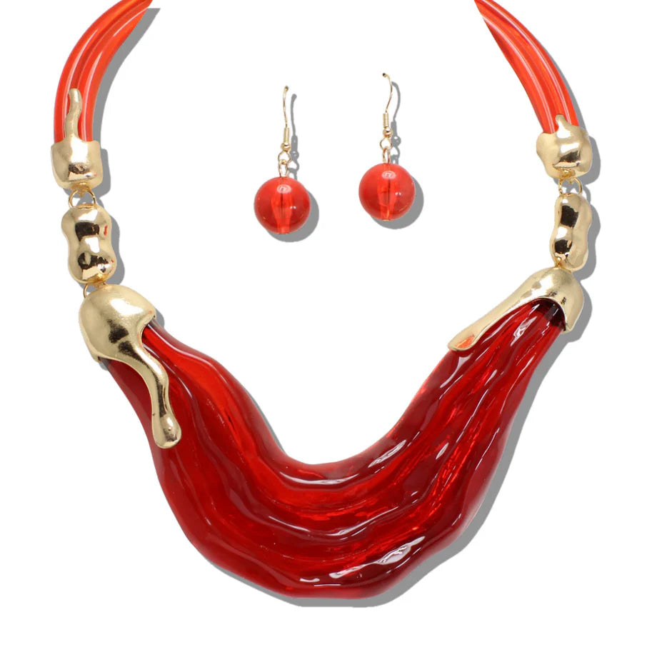 MOLTEN WAVE BOLD RESIN ACRYLIC NECKLACE