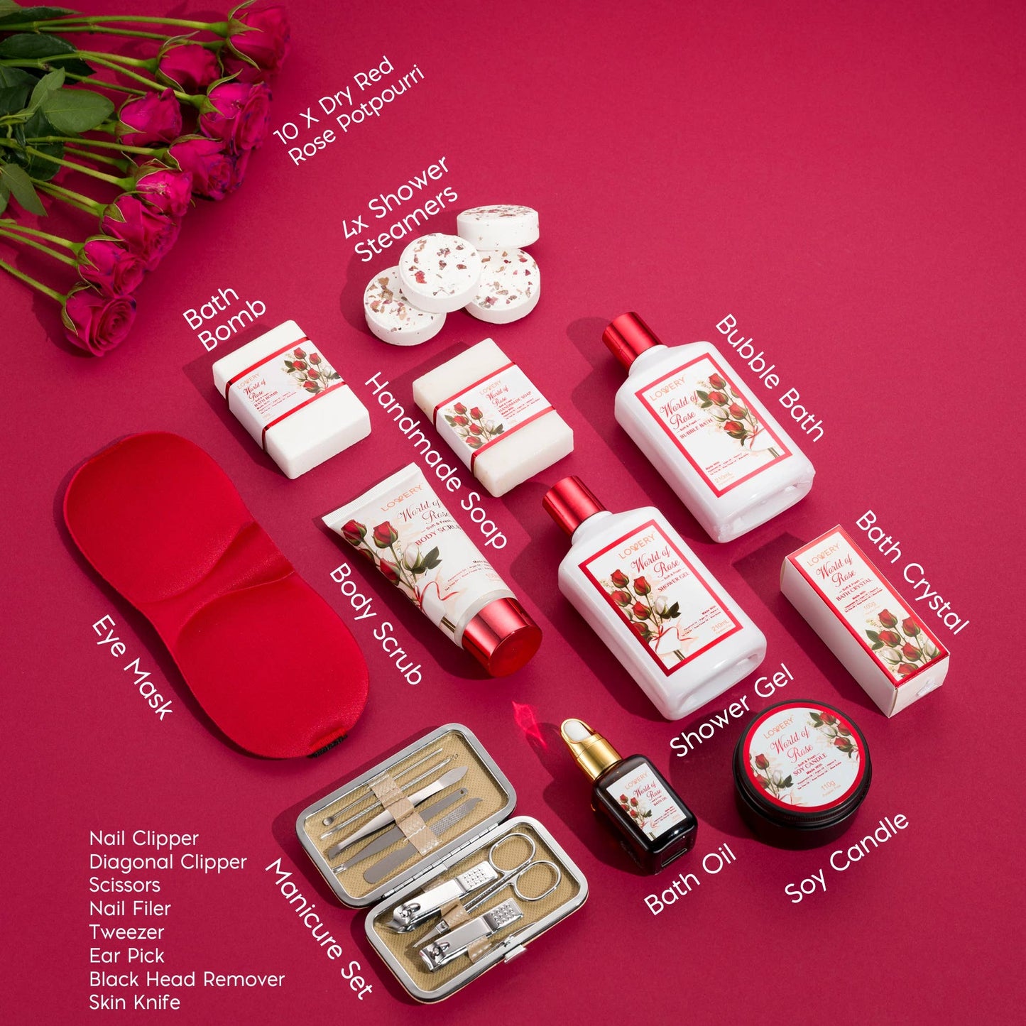 Valentines Day Spa Gift Basket, Deluxe Stress Relief Spa Kit