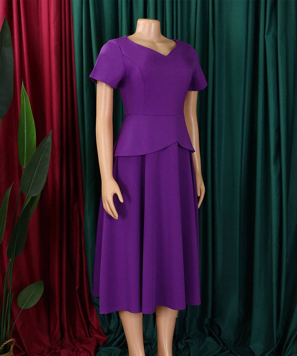 V-Neck A-Line Swing Dress