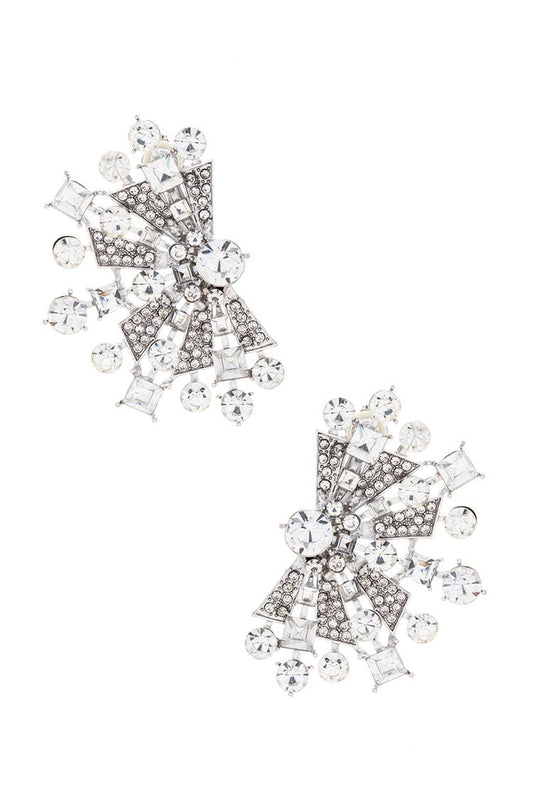 Clip On Crystal Statemetnt Earrings