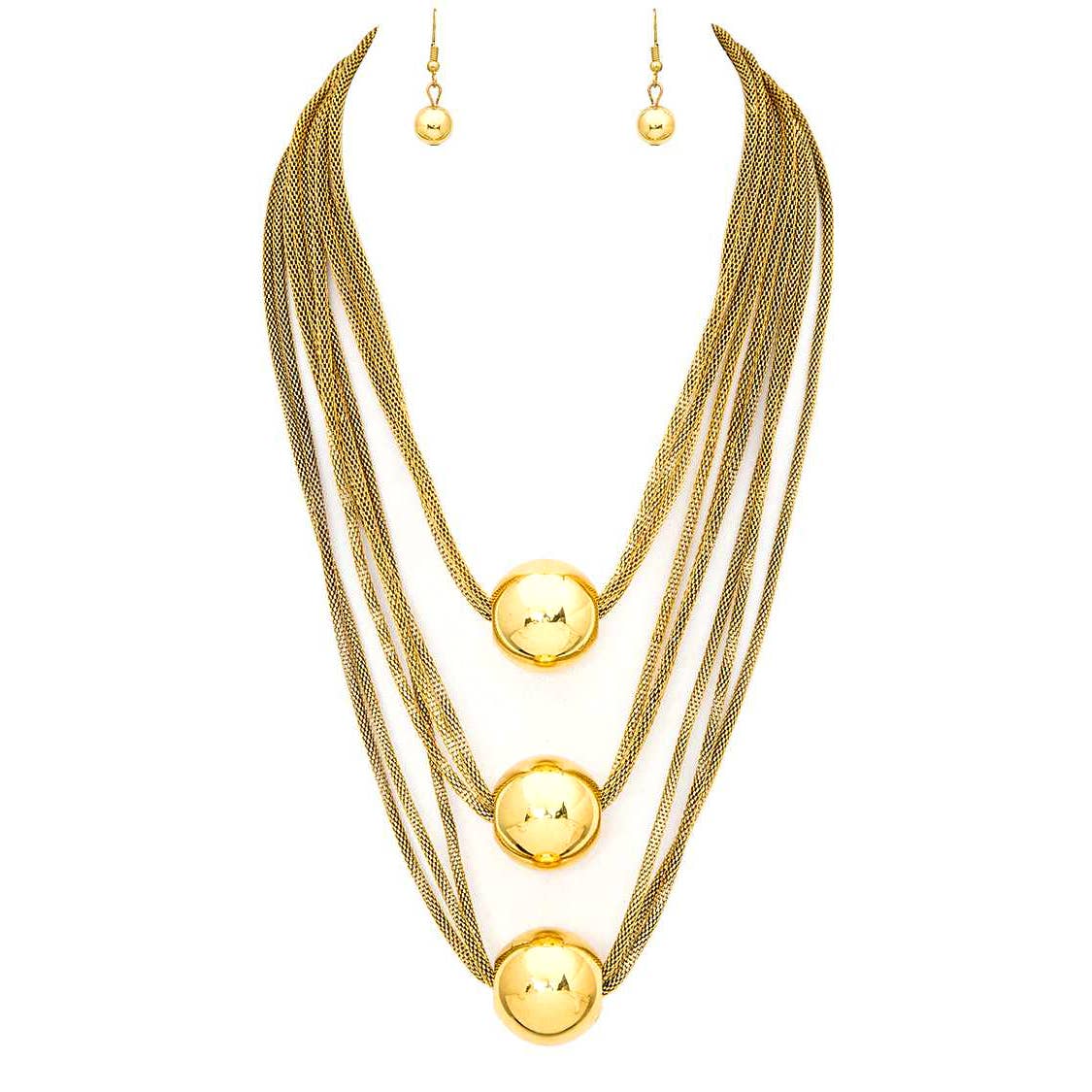 Polished Ball Slider Iconic Necklace Set