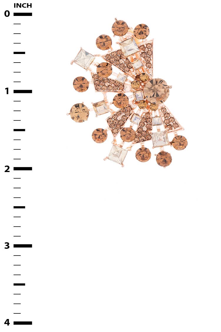 Clip On Crystal Statemetnt Earrings
