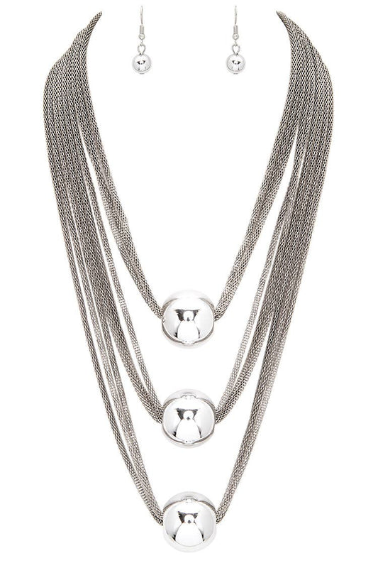 Polished Ball Slider Iconic Necklace Set
