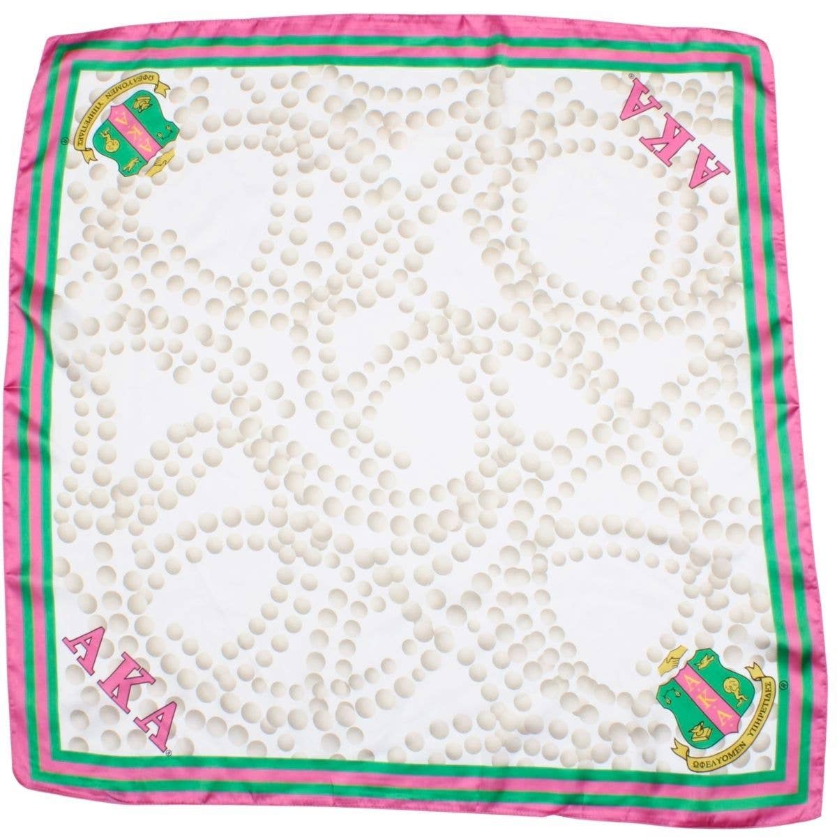 AKA Sorority Pearl Print Square Scarf for Women