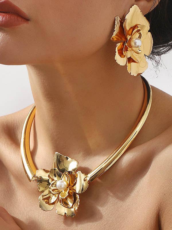 Flower Shape Drop Earrings Necklaces Accessories