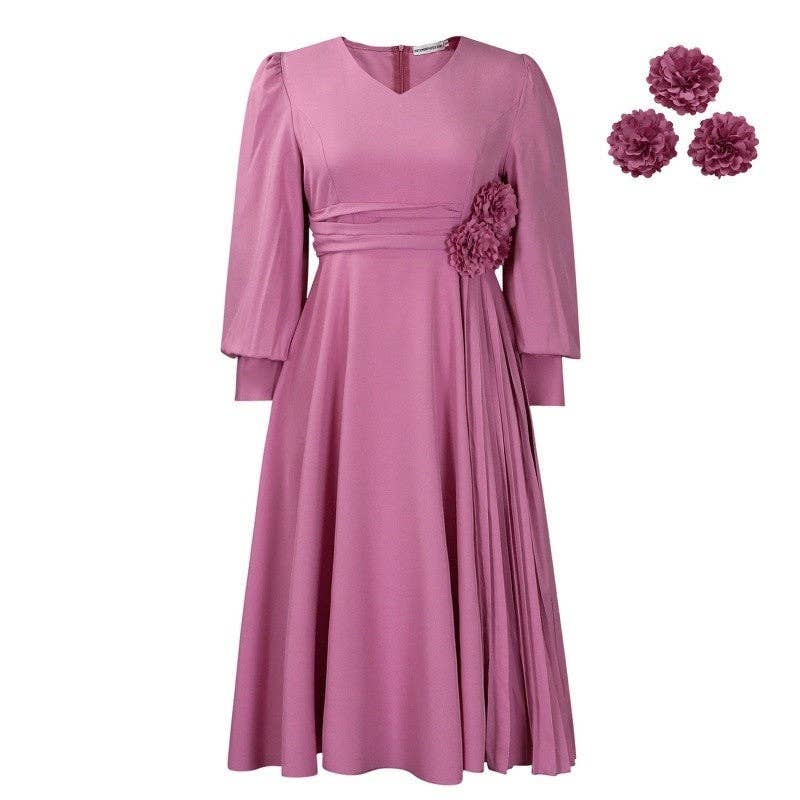 Solid Color Plus Size A-Line Dress