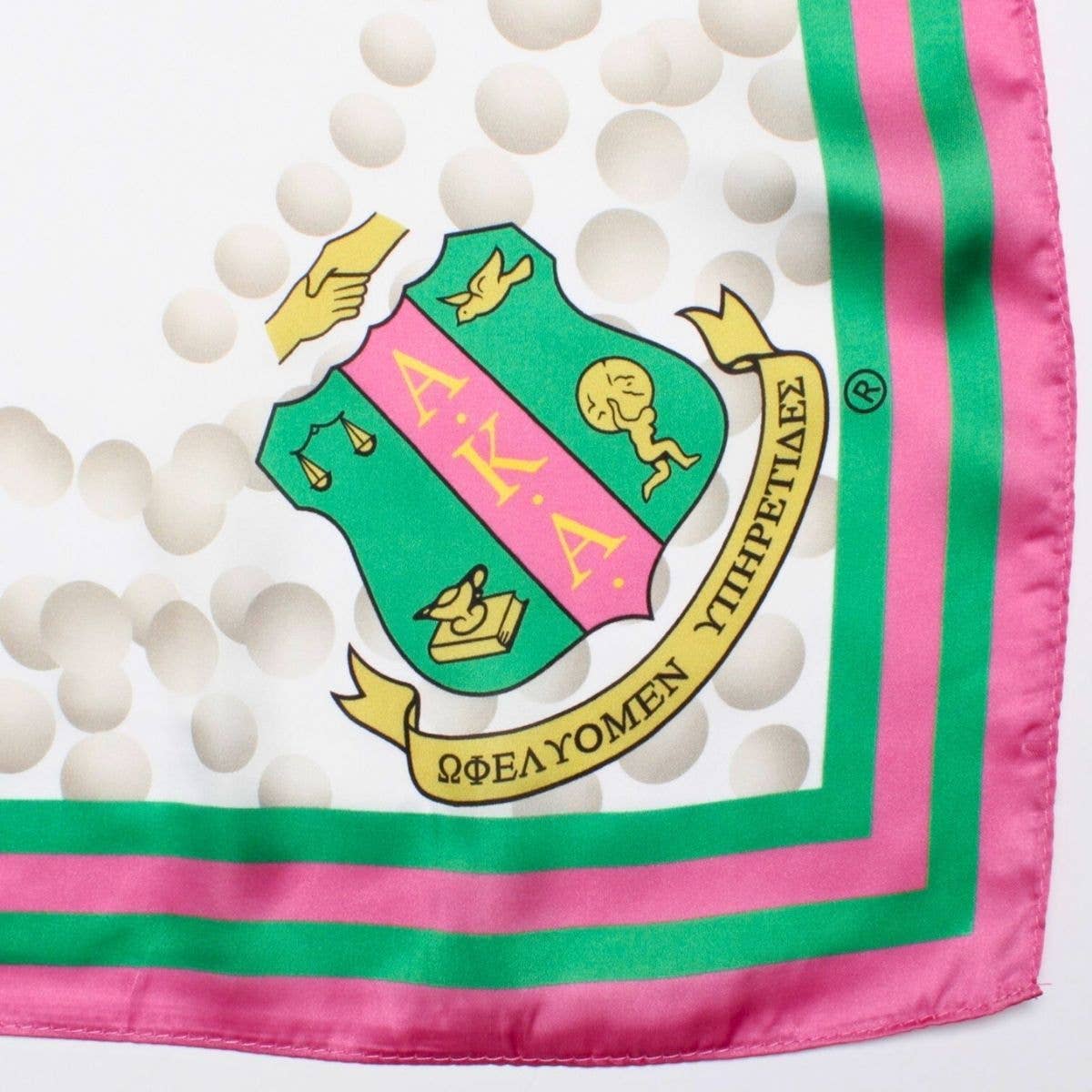 AKA Sorority Pearl Print Square Scarf for Women