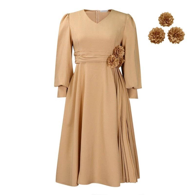 Solid Color Plus Size A-Line Dress