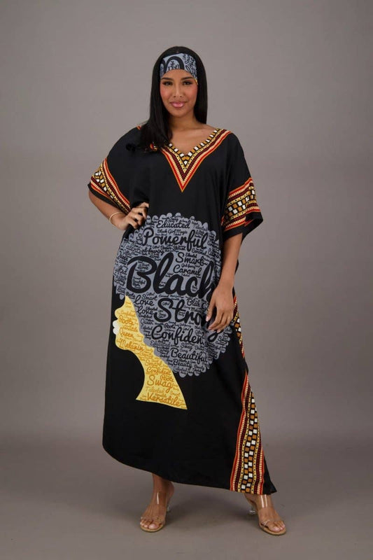 Dashiki Border Print Kaftan KAF-42203