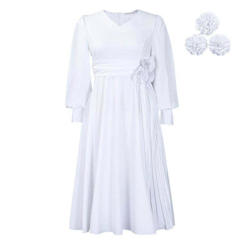 Solid Color Plus Size A-Line Dress