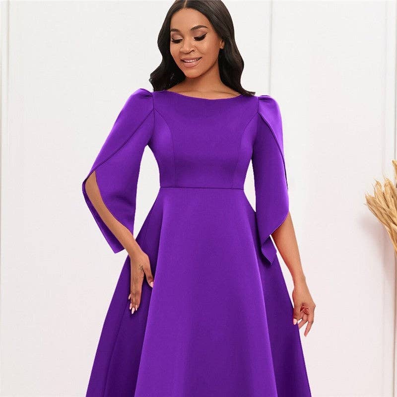 Solid Color Elegant Fashion Banquet Dress Skirt